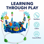 2-in-1 Ocean-Themed Baby Activity Jumper with 360° Rotating Seat, Lights, Music and Take-Along Toy, 6-12 Months
